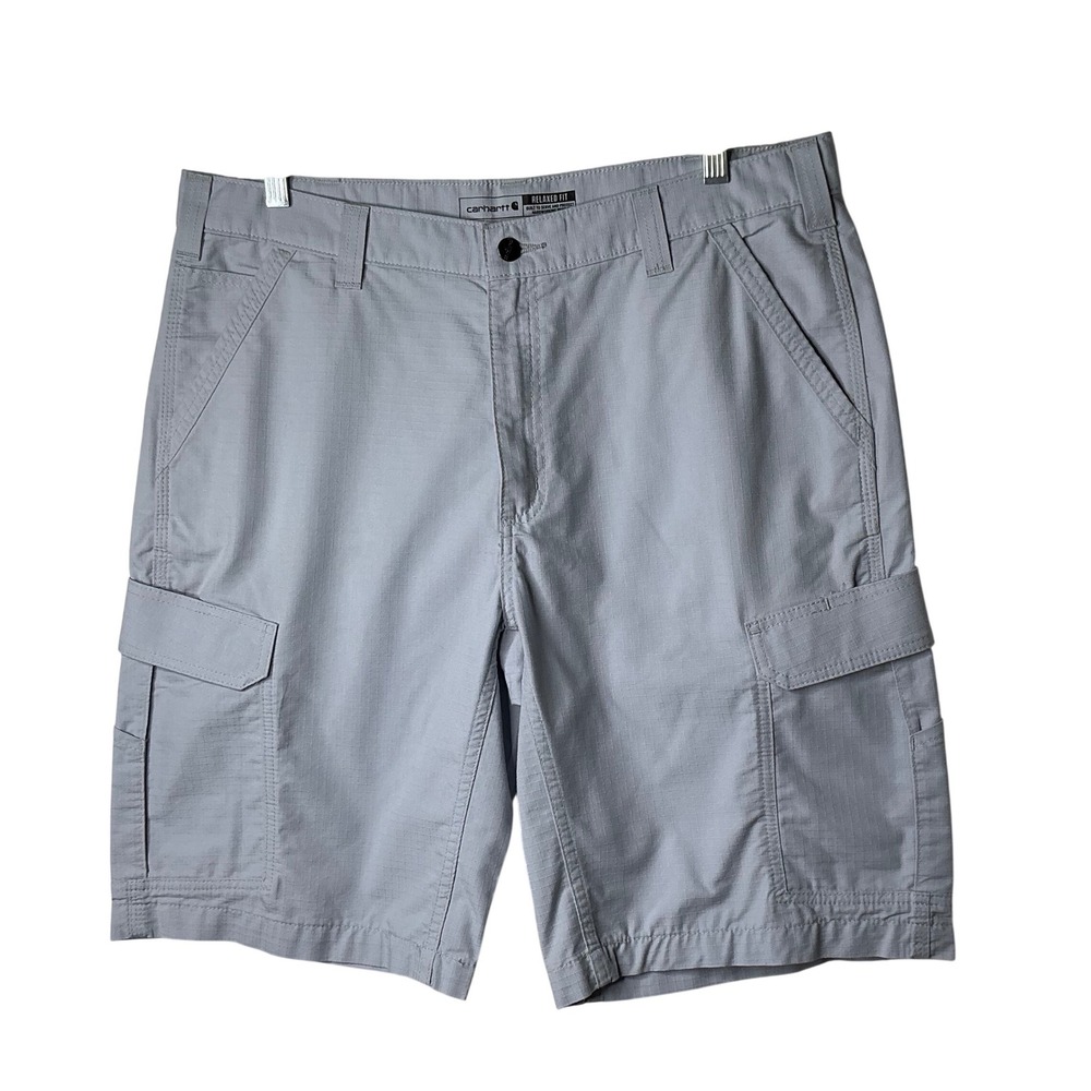 Carhartt Relaxed Fit Ripstop Cargo‎ Shorts Mens 38 Light Blue Workwear Casual